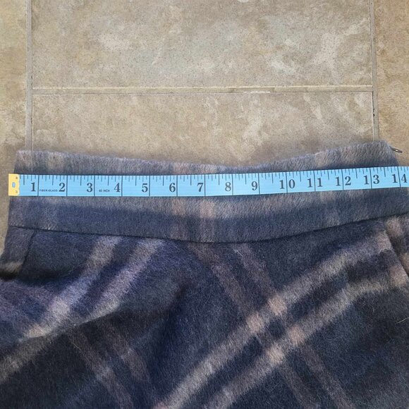 NWOT Wool Midi Plaid Skirt by Nikka, blue and cream, size M (US 8) - Picture 11 of 12